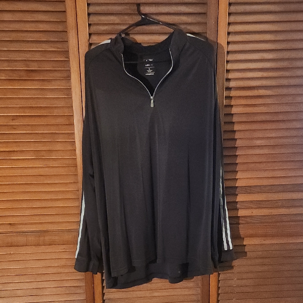 Adidas Black Quarter-Zip Pullover with White Accents
